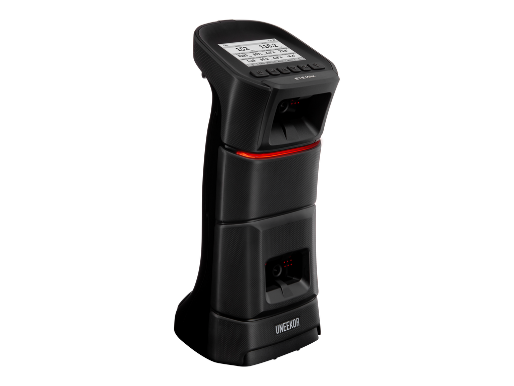 Uneekor Eye Mini launch monitor, three-quarter view